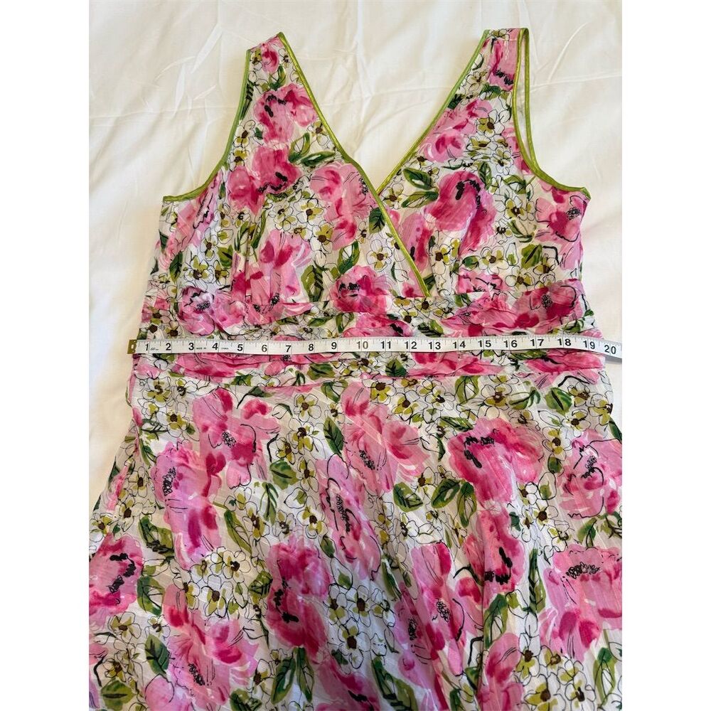 Dressbarn Woman Plus Size 18 Floral V-Neck Sleeveless Knee Dress - Picture 7 of 8